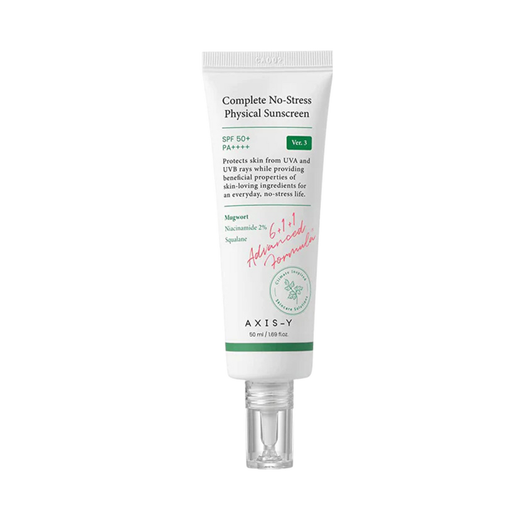 AXIS-Y Complete No-Stress Physical Sunscreen SPF50+ PA++++ (50ml) Neue Formel 2023 