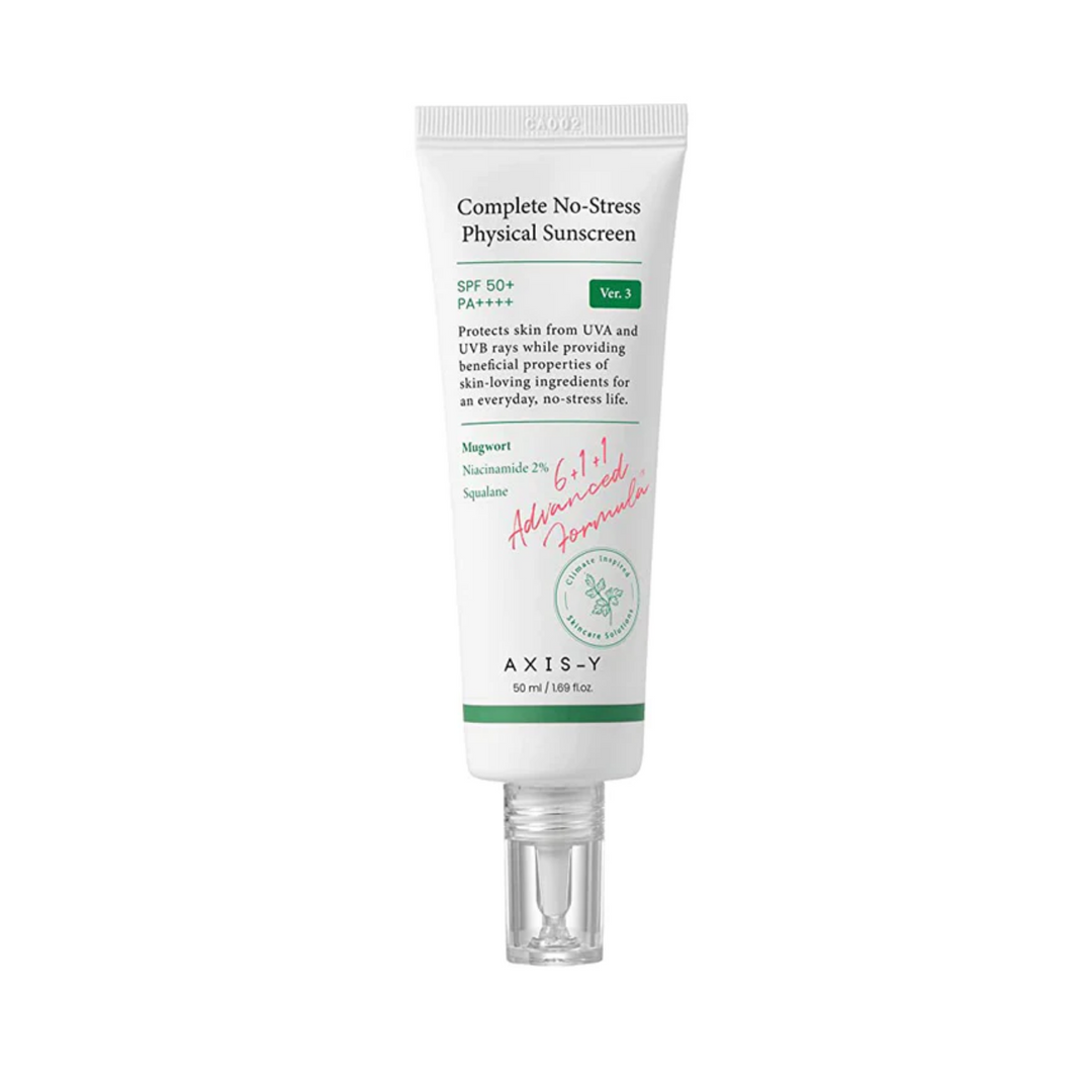 AXIS-Y Complete No-Stress Physical Sunscreen SPF50+ PA++++ (50ml) Neue Formel 2023 