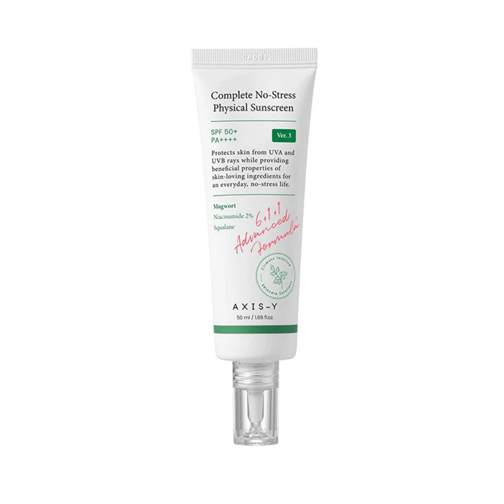 AXIS-Y Complete No-Stress Physical Sunscreen SPF50+ PA++++ (50ml) Neue Formel 2023 